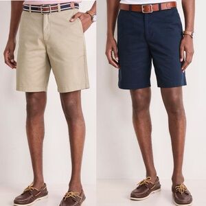 NWT Lot 2 Vineyard Vines Beaker Shorts Khaki &‎ Navy 9” Golf Performance Shorts